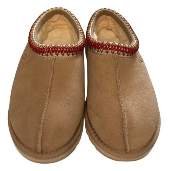 UGG Tasman II Slip-Ons Sand / Dark Cherry Sheepskin Clogs Size 6 Beige New - Picture 3 of 8